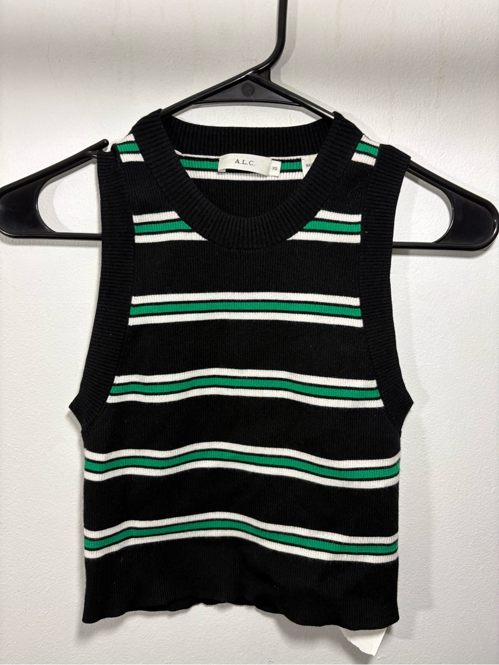 A.L.C. Archer Black Striped Knit Sleeveless Sweater Sz XS